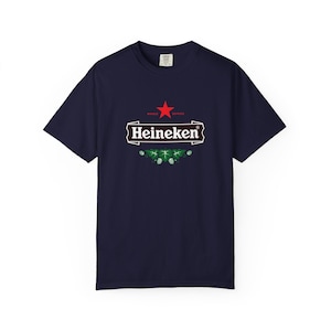 Camiseta con el logo de Heineken / Camiseta de marca de cerveza, camiseta unisex teñida en prenda. imagen 14