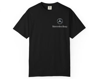 Camiseta con logo de Mercedes-Benz / Camiseta de algodón teñida con estampado de coche vintage