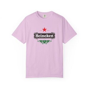 Camiseta con el logo de Heineken / Camiseta de marca de cerveza, camiseta unisex teñida en prenda. imagen 16