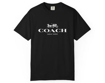 Camiseta Coach Horse & Carriage / Camiseta con el logo de Nueva York, algodón teñido en prenda