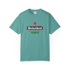 Camiseta con el logo de Heineken / Camiseta de marca de cerveza, camiseta unisex teñida en prenda. imagen 11