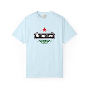 Camiseta con el logo de Heineken / Camiseta de marca de cerveza, camiseta unisex teñida en prenda. imagen 12