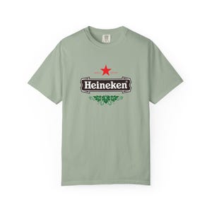Camiseta con el logo de Heineken / Camiseta de marca de cerveza, camiseta unisex teñida en prenda. imagen 9