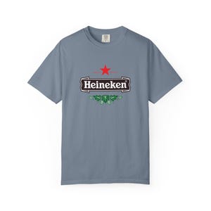 Camiseta con el logo de Heineken / Camiseta de marca de cerveza, camiseta unisex teñida en prenda. imagen 13