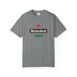 Camiseta con el logo de Heineken / Camiseta de marca de cerveza, camiseta unisex teñida en prenda. imagen 8