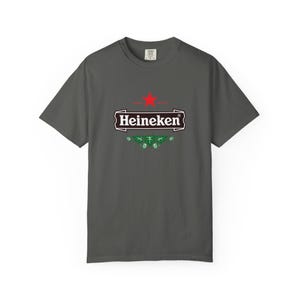 Camiseta con el logo de Heineken / Camiseta de marca de cerveza, camiseta unisex teñida en prenda. imagen 7