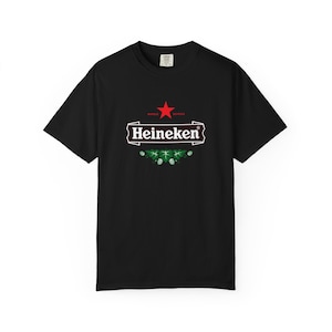 Camiseta con el logo de Heineken / Camiseta de marca de cerveza, camiseta unisex teñida en prenda. imagen 1