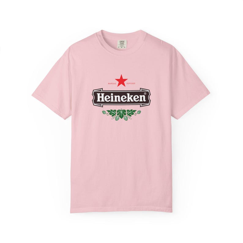Camiseta con el logo de Heineken / Camiseta de marca de cerveza, camiseta unisex teñida en prenda. imagen 17