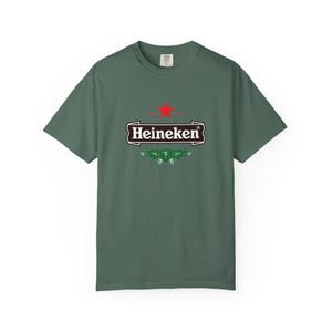 Camiseta con el logo de Heineken / Camiseta de marca de cerveza, camiseta unisex teñida en prenda. imagen 10