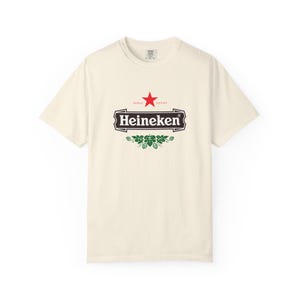 Camiseta con el logo de Heineken / Camiseta de marca de cerveza, camiseta unisex teñida en prenda. imagen 6