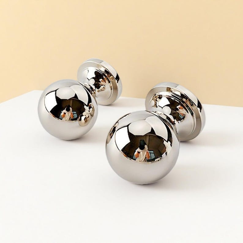 Modern Silver Cabinet Knobs Solid Brass Drawer Pulls Polished Chrome Dresser Knobs French Style Furniture Hardware Unique Wardrobe Handles image 18