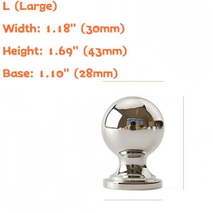 Modern Silver Cabinet Knobs Solid Brass Drawer Pulls Polished Chrome Dresser Knobs French Style Furniture Hardware Unique Wardrobe Handles L (Large)