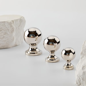 Modern Silver Cabinet Knobs Solid Brass Drawer Pulls Polished Chrome Dresser Knobs French Style Furniture Hardware Unique Wardrobe Handles image 7
