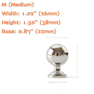 Modern Silver Cabinet Knobs Solid Brass Drawer Pulls Polished Chrome Dresser Knobs French Style Furniture Hardware Unique Wardrobe Handles M (Medium)