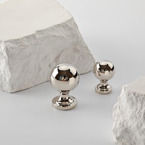 Modern Silver Cabinet Knobs Solid Brass Drawer Pulls Polished Chrome Dresser Knobs French Style Furniture Hardware Unique Wardrobe Handles image 15
