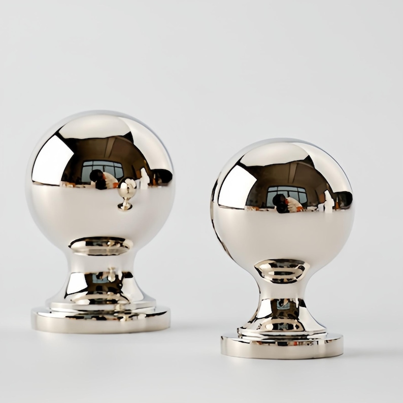 Modern Silver Cabinet Knobs Solid Brass Drawer Pulls Polished Chrome Dresser Knobs French Style Furniture Hardware Unique Wardrobe Handles image 6