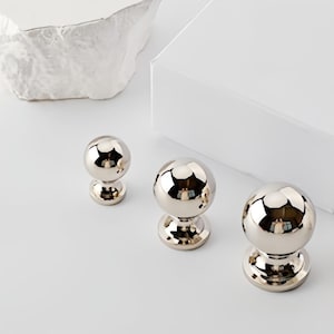 Modern Silver Cabinet Knobs Solid Brass Drawer Pulls Polished Chrome Dresser Knobs French Style Furniture Hardware Unique Wardrobe Handles image 14