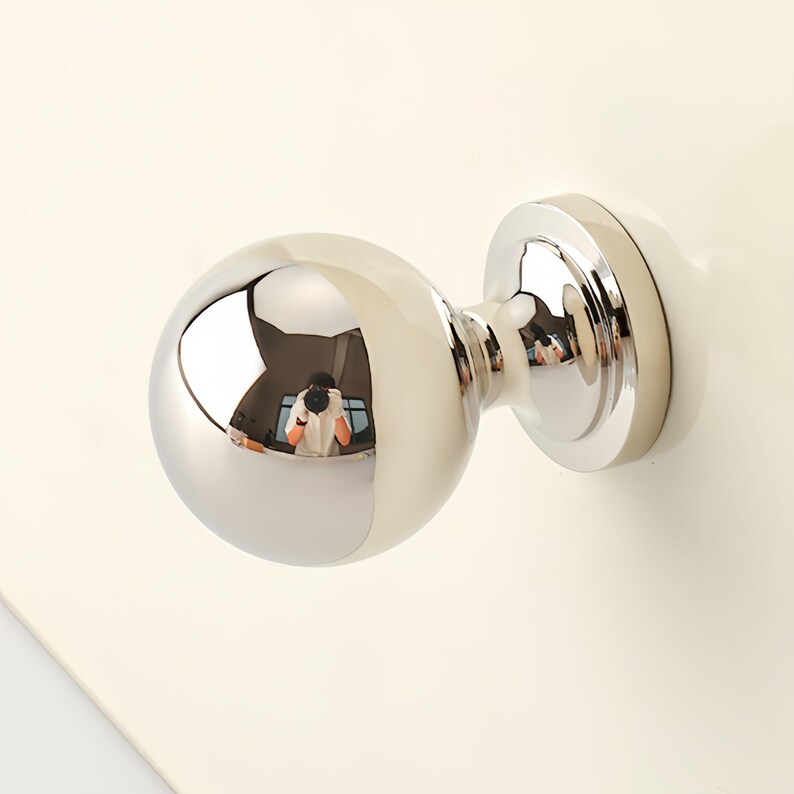 Modern Silver Cabinet Knobs Solid Brass Drawer Pulls Polished Chrome Dresser Knobs French Style Furniture Hardware Unique Wardrobe Handles image 8