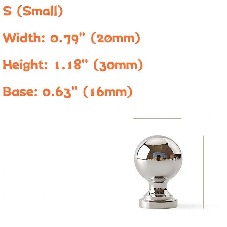 Modern Silver Cabinet Knobs Solid Brass Drawer Pulls Polished Chrome Dresser Knobs French Style Furniture Hardware Unique Wardrobe Handles S (Small)