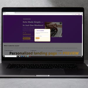 Ketogene Diät Landing Page (High- handelt) + Netz Starter System (72h Version)