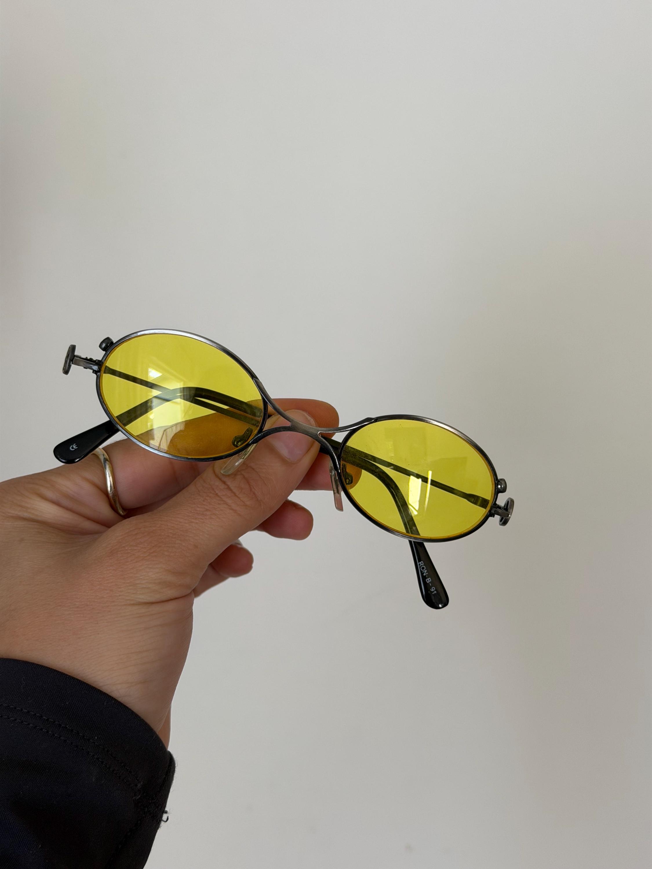 Unique Vintage Vibrant Yellow Sunglasses Yellow Vintage Sunglasses - Etsy main image 4