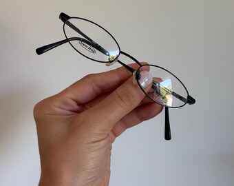 Gafas Mossimo Black Frames Metal Oval Black Rare Ventura 49 19 140