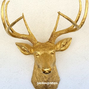 Faux Gold Deer Head 8 Point Buck Deer Head Wall Mount Decor Deer Head decor