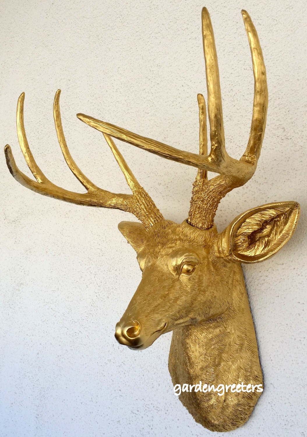 Faux Gold Deer Head 8 Point Buck Deer Head Wall Mount Decor | Etsy