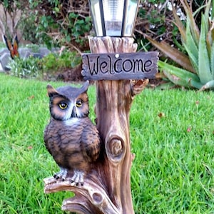 Solar Owl Garden Statue Owl Solar Lantern figurine Owl