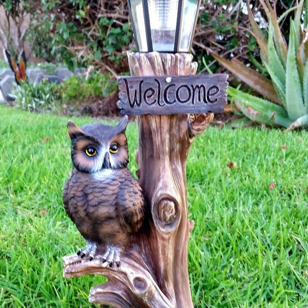 Solar Owl Garden Statue Owl Solar Lantern figurine Owl