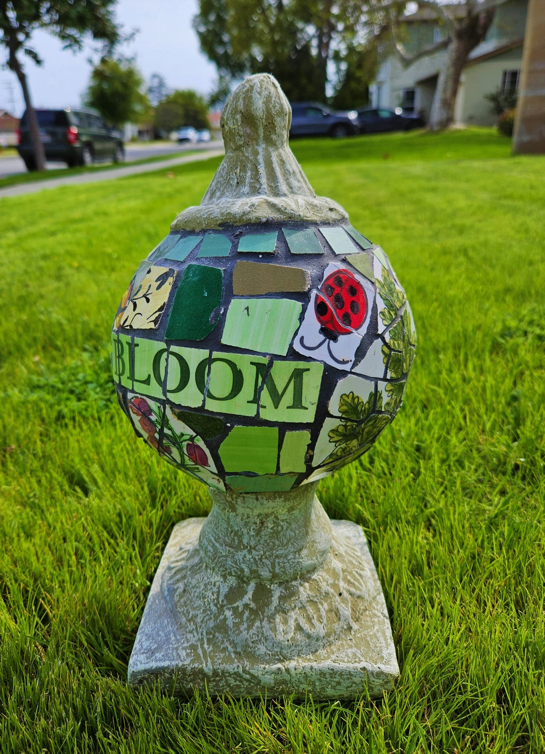 Mosaic Finial Mosaic Finial Statue Etsy