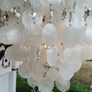 Solar Capiz Shell Windchimes/Chandelier White Capiz Chimes With Solar Light image 4