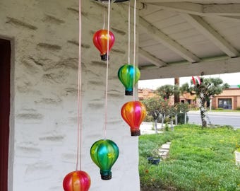 Solar Air Balloon Mobile Windchimes Solar Air Balloon Decor Air Balloon LED Light