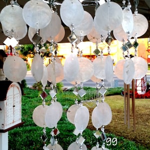 Capiz Shell Windchimes White/Silver Capiz Chimes