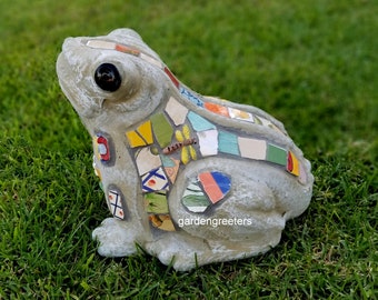 Large Mosaic Frog statue Mosaic Frog figurine  Large Frog garden home decor Frog