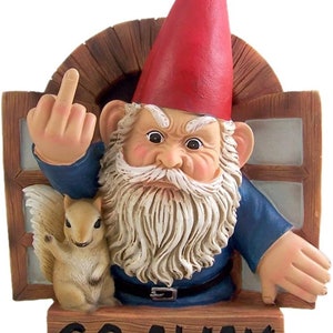 Gnome Go Away Wall mount Gnome statue