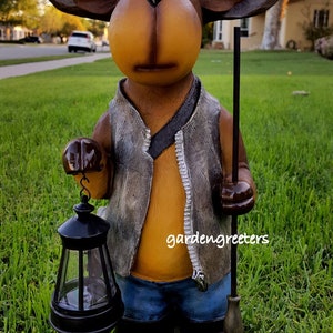 Solar Moose Garden Statue Moose Solar Lantern figurine Moose