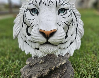 White Tiger Head statue White Tiger Head Decor Figurines