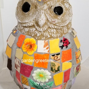 Mosaic Owl  Statue Mosaic Owl Mosaic - Tall