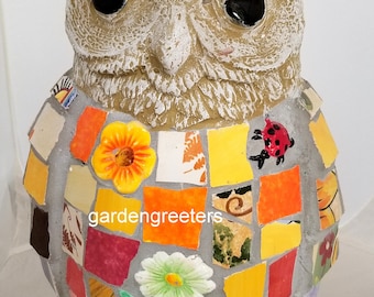 Mosaic Owl  Statue Mosaic Owl Mosaic - Tall