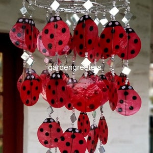 Carillons à vent Ladybug Capiz Shell Windchimes Ladybug Capiz