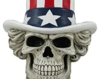 Patriotic Uncle Sam Head Wall Mount statue Uncle Sam Head figurine