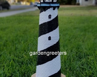 Solar Lighthouse Statue Solar Guiding Light Figurine Lighthouse Guiding Light