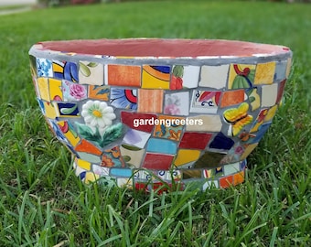 Jardinière ovale en mosaïque Pot ovale en mosaïque Pots de jardinière en mosaïque