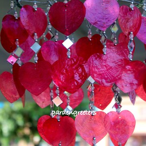 Red Heart Capiz Shell Windchimes Red Heart Capiz Chimes - Etsy