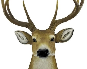 Faux Deer Head 8 Point Buck Wall Mount Decor