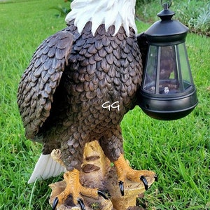 Solar American Bald Eagle Statue American Bald Eagle With Solar Light