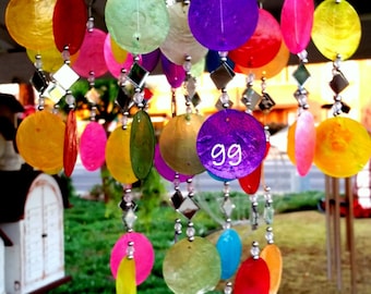Capiz Shell Windchimes Mixed Colors Capiz Chimes