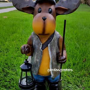 Solar Moose Garden Statue Moose Solar Lantern Figurine Moose - Etsy
