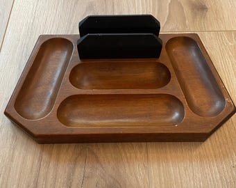 Portajoyas y cartera de madera vintage para hombre de SWANK